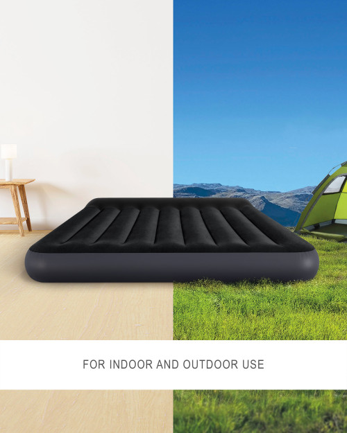 Intex Dura-Beam® Standard Pillow Rest Air Mattress 10" Queen Bundle With 2 Free Pillows
