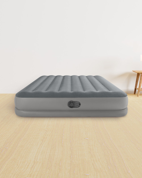 intex Dura-Beam® Standard Prestige Air Mattress 12" Queen w/ Built-In USB Electric Pump
