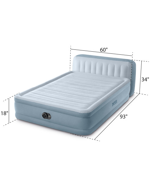 Intex Dura-Beam® Ultra Queen Plush Headboard Airbed W/ Fiber-Tech Rp