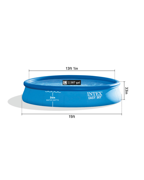 Intex Easy Set® 15' X 33" Inflatable Pool W/ Filter Pump