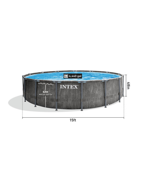 Intex Greywood Prism Frame™ 15' X 48" Above Ground Pool Set