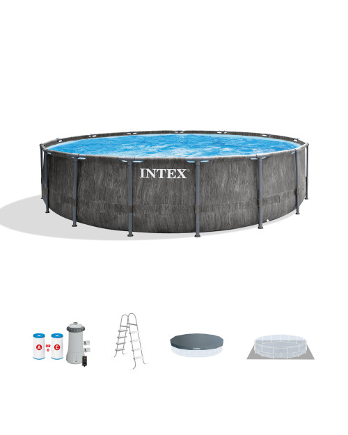 intex Greywood Prism Frame™ 15' x 48" Above Ground Pool Set