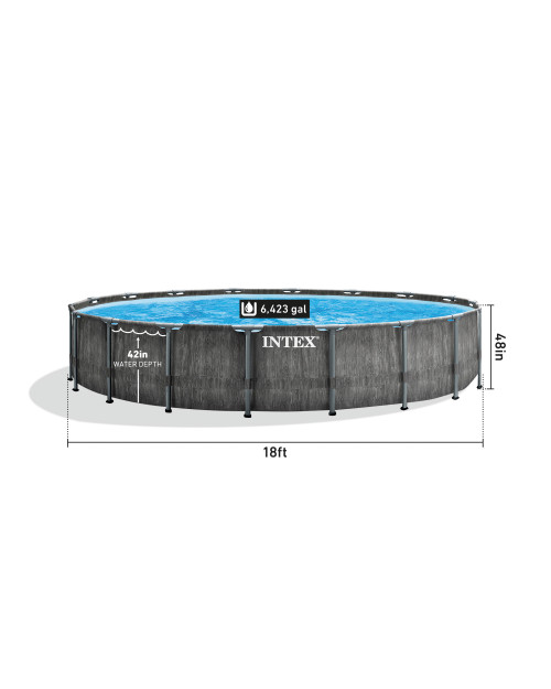 Intex Greywood Prism Frame™ 18' X 48" Above Ground Pool Set