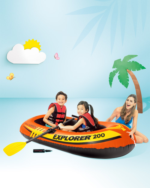 Intex Explorer™ 200 Inflatable Boat Set - 2 Person