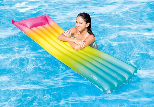 intex Rainbow Ombre Inflatable Floating Mat