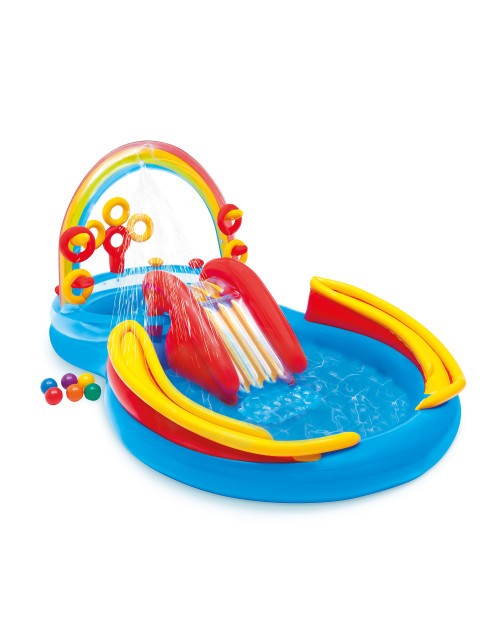 Intex Rainbow Ring Inflatable Play Center W/ Slide
