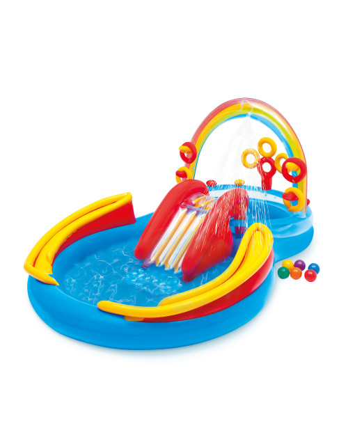 Intex Rainbow Ring Inflatable Play Center W/ Slide