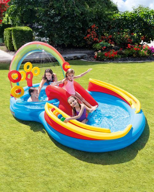intex Rainbow Ring Inflatable Play Center w/ Slide
