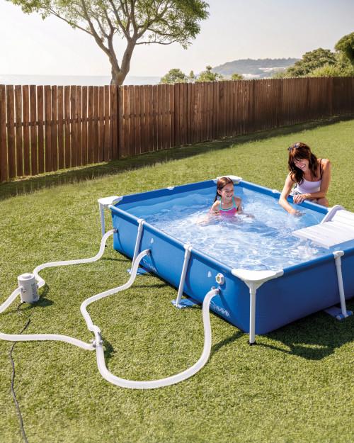 Intex Rectangular Frame Pet Pool Set With Filter