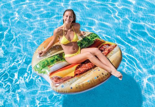 intex Juicy Hamburger Inflatable Pool Island Floatie
