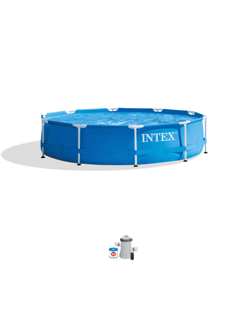 intex Metal Frame 10' x 30" Above Ground Pool w/ Filter Pump