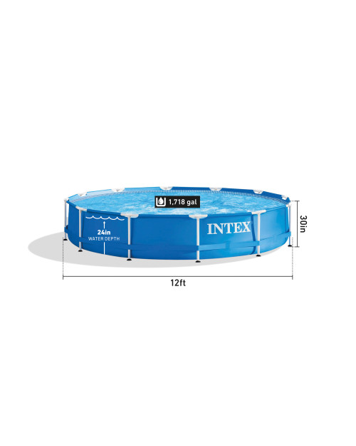 Intex Metal Frame 12' X 30" Above Ground Pool W/ Filter Pump