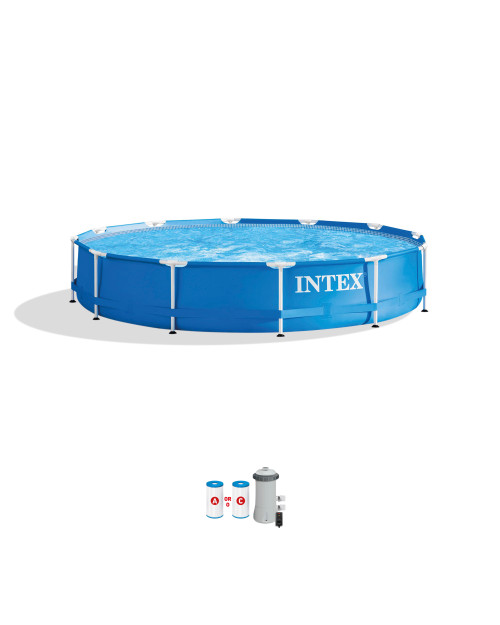 intex Metal Frame 12' x 30" Above Ground Pool w/ Filter Pump