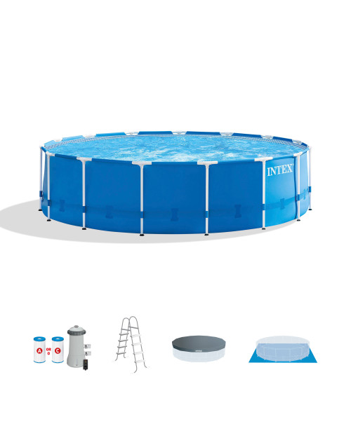 intex Metal Frame 15' x 48" Above Ground Pool w/ Filter Pump