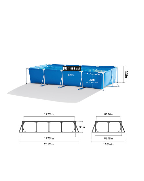 Intex Metal Frame Rectangular Frame Pool Set - 9' 10" X 6' 6.75 X 29.5"