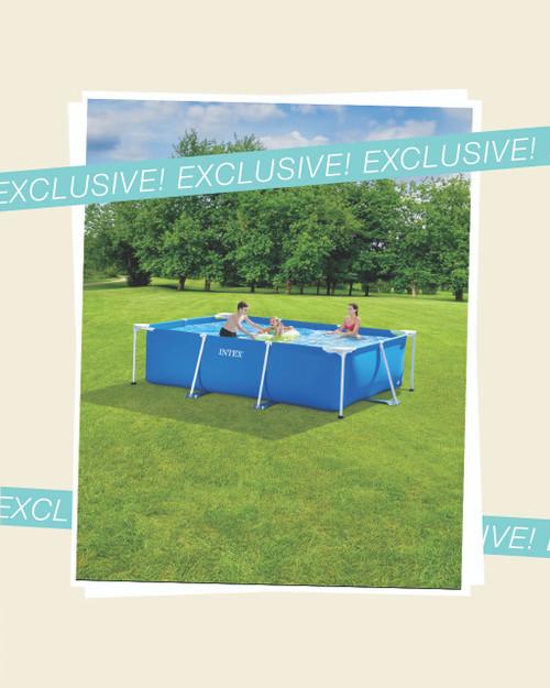intex Metal Frame Rectangular Frame Pool Set - 9' 10" x 6' 6.75 x 29.5"