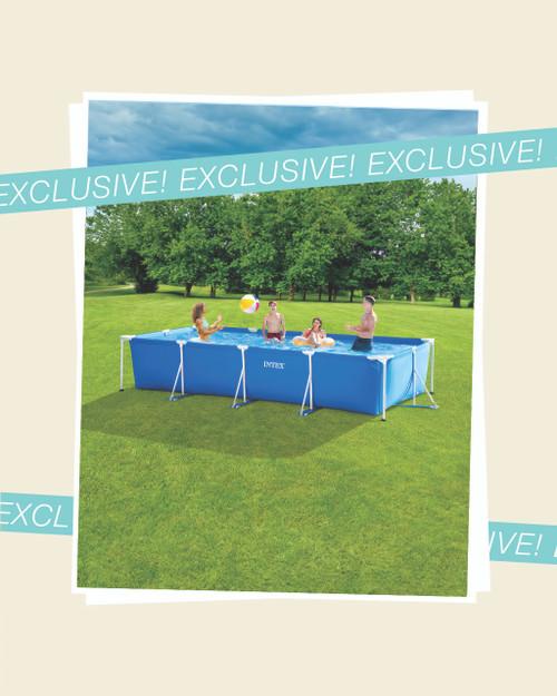 intex Metal Frame Rectangular Pool Set - 14 ' 9 1/4" x 7' 2 5/8" x 33"