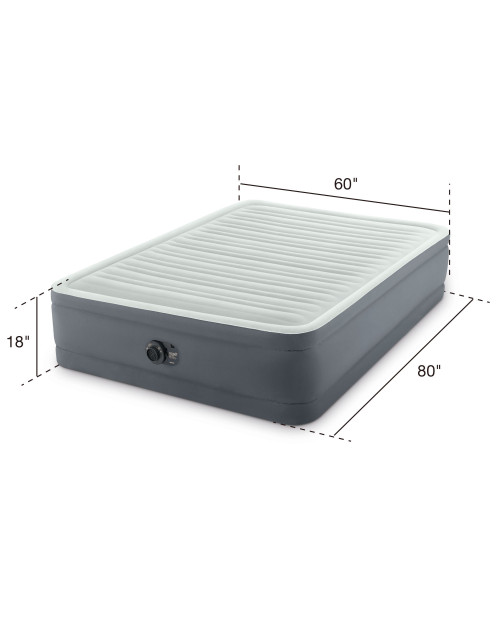 Intex PremAire® I Air Mattress 18" Queen W/ Built-In Electric Pump