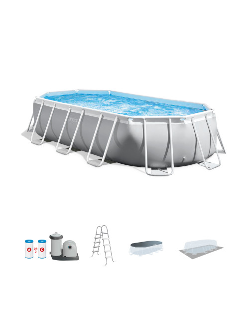 intex Prism Frame™ 16'6" x 9' x 48" Oval Above Ground Pool Set