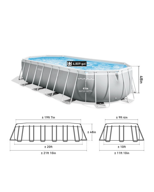 Intex Prism Frame™ 20' X 10' X 48" Oval Above Ground Pool Set