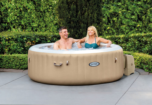 intex PureSpa™ Bubble Massage Inflatable Hot Tub w/ Energy Efficient Cover - 4 Person