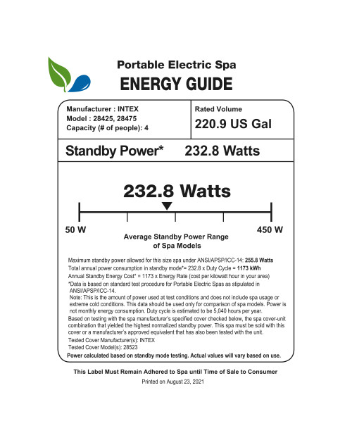 Intex PureSpa™ Energy Efficient Inflatable Hot Tub Cover