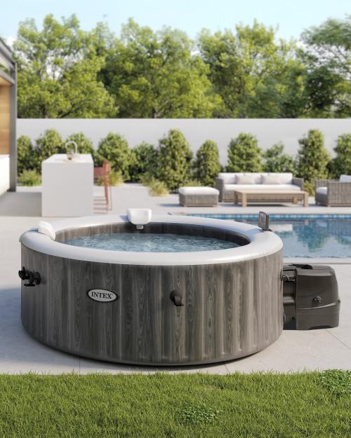 intex PureSpa™ Greywood Deluxe Round Bubble Spa Set - 4-Person
