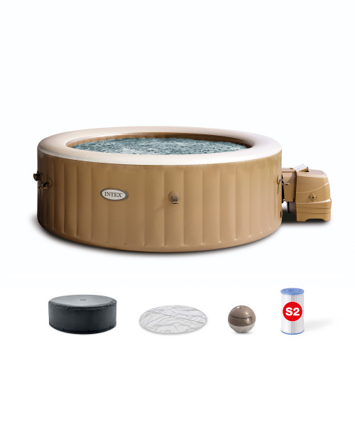 Intex PureSpa™ Sahara Tan Round Bubble Inflatable Spa Set - 6-Person