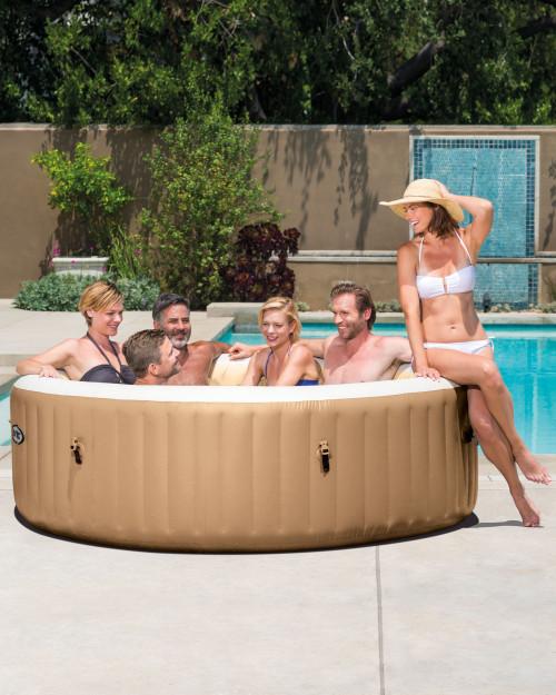 Intex PureSpa™ Sahara Tan Round Bubble Inflatable Spa Set - 6-Person
