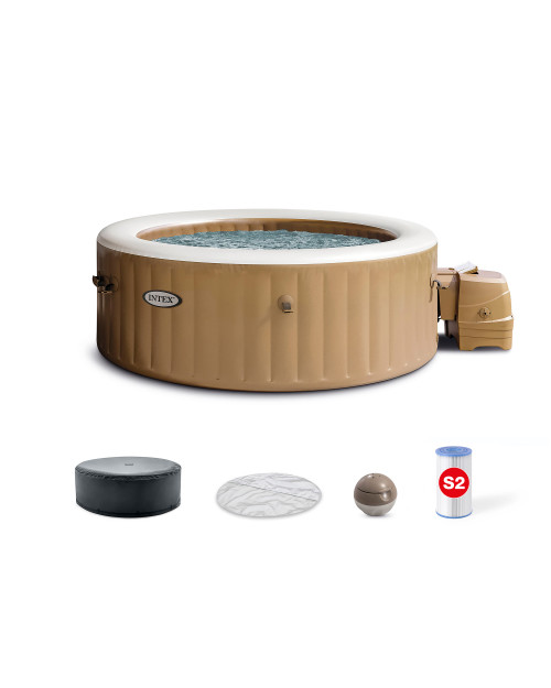 Intex PureSpa™ Sahara Tan Round Bubble Inflatable Spa Set - 4-Person