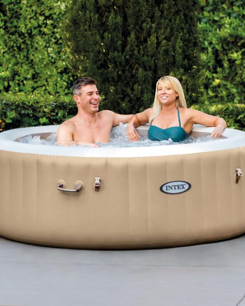 Intex PureSpa™ Sahara Tan Round Bubble Inflatable Spa Set - 4-Person