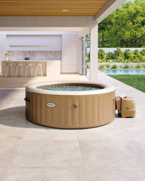 intex PureSpa™ Sahara Tan Round Bubble Inflatable Spa Set - 4-Person