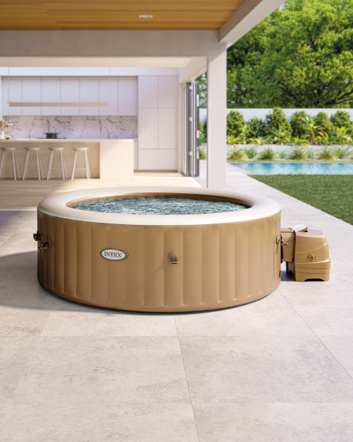 intex PureSpa™ Sahara Tan Round Bubble Inflatable Spa Set - 6-Person