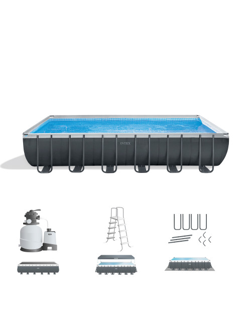 Intex Rectangular Ultra XTR® Frame Above Ground Pool W/ Sand Filter Pump - 24' X 12' X 52"
