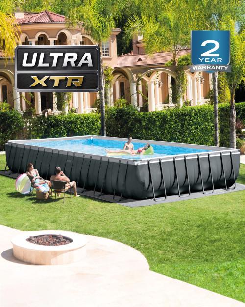 intex Rectangular Ultra XTR® Frame Above Ground Pool w/ Sand Filter Pump & Saltwater System - 32' x 16' x 52"