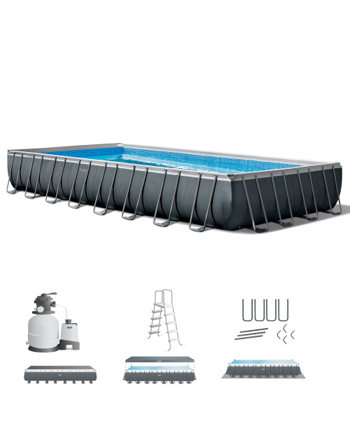 Intex Rectangular Ultra XTR® Frame Above Ground Pool W/ Sand Filter Pump - 32' X 16' X 52"