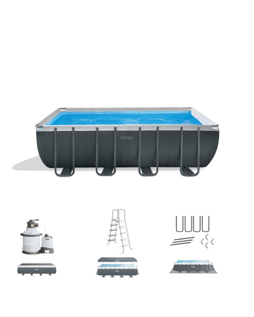 Intex Rectangular Ultra XTR® Frame Above Ground Pool W/ Sand Filter Pump - 18' X 9' X 52"