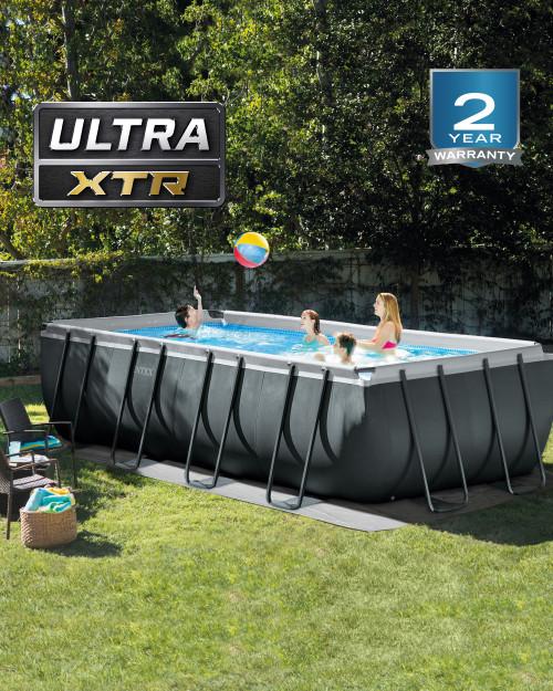 intex Rectangular Ultra XTR® Frame Above Ground Pool w/ Sand Filter Pump - 18' x 9' x 52"