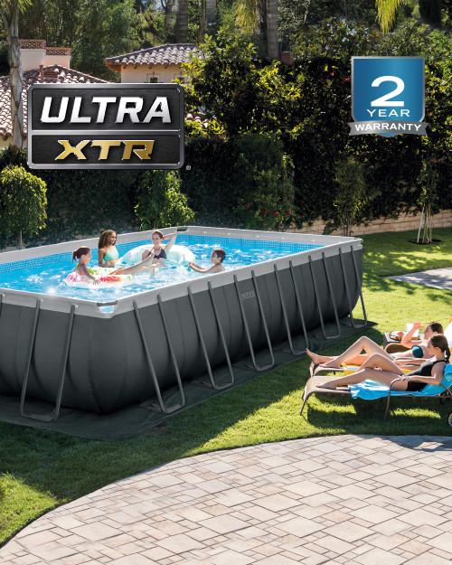 intex Rectangular Ultra XTR® Frame Above Ground Pool w/ Sand Filter Pump - 24' x 12' x 52"