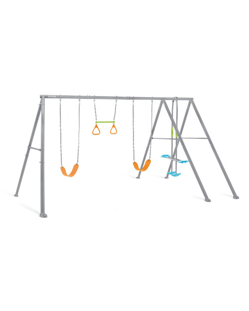 Intex Swing & Glide Four Feature Gray Swing Set W/ FREE Trapeze Bar