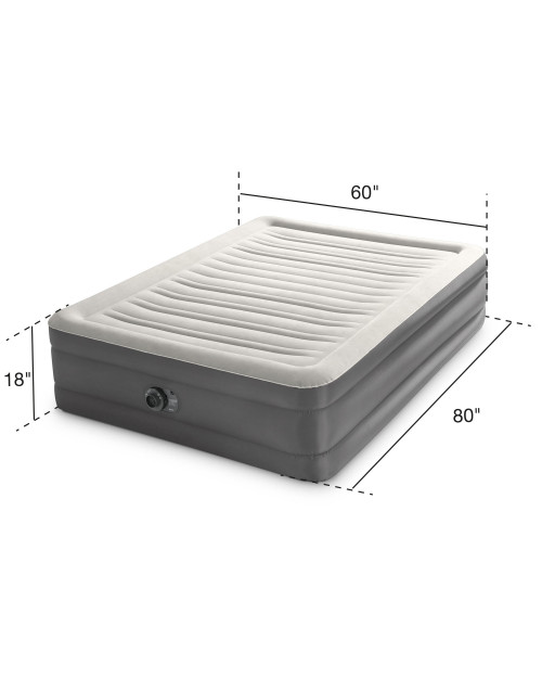 Intex TruAire® Air Mattress 18" Queen W/ Built-In Electric Pump