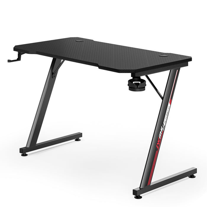 Intimate Wm Heart Gaming Computer Desk 110 Cm With Carbon Fiber Desktop And Storage Shelf