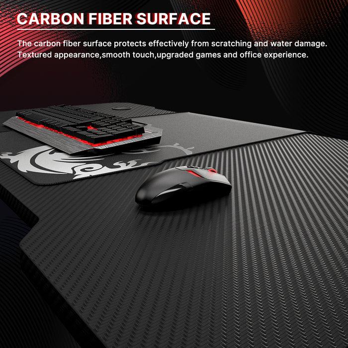 Intimate Wm Heart Gaming Computer Desk 110 Cm With Carbon Fiber Desktop And Storage Shelf