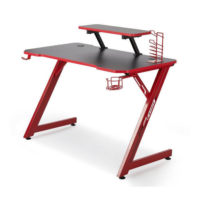 Intimate Wm Heart Gaming Computer Desk 110 Cm With Carbon Fiber Desktop And Storage Shelf