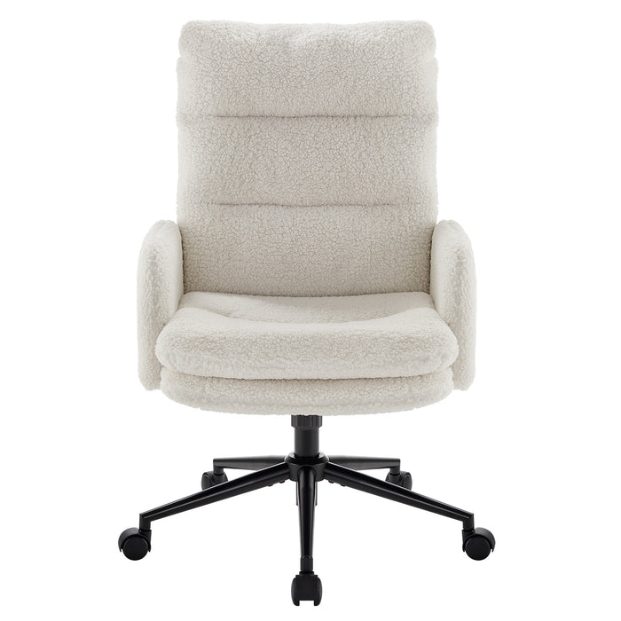 Intimate Wm Heart High-Back Home Office Chair Upholstered Desk Chair With Armrests Height Adjustable Armchair With Wheels Swivel Office Desk Chair Ergonomic Computer Task Chair Leisure Armchair Cashmer