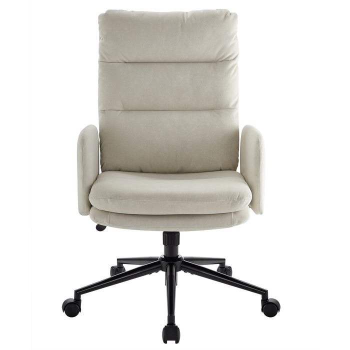 Intimate Wm Heart High-Back Home Office Chair Upholstered Desk Chair With Armrests Height Adjustable Armchair With Wheels Swivel Office Desk Chair Ergonomic Computer Task Chair Leisure Armchair Cashmere