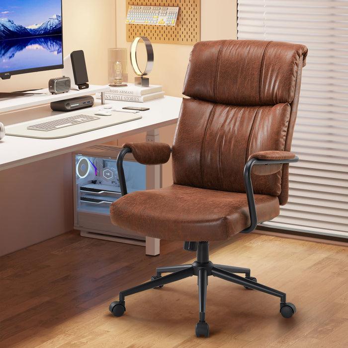 Intimate Wm Heart Mid Century Office Chair Ergonomic Modern Breathable Fabric Home Desk Chair With Lumbar Support Adjustable Height Swivel Computer Chair For Home Office Brown