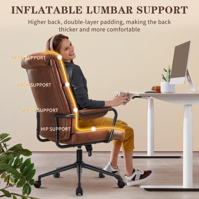 Intimate Wm Heart Mid Century Office Chair Ergonomic Modern Breathable Fabric Home Desk Chair With Lumbar Support Adjustable Height Swivel Computer Chair For Home Office Brown