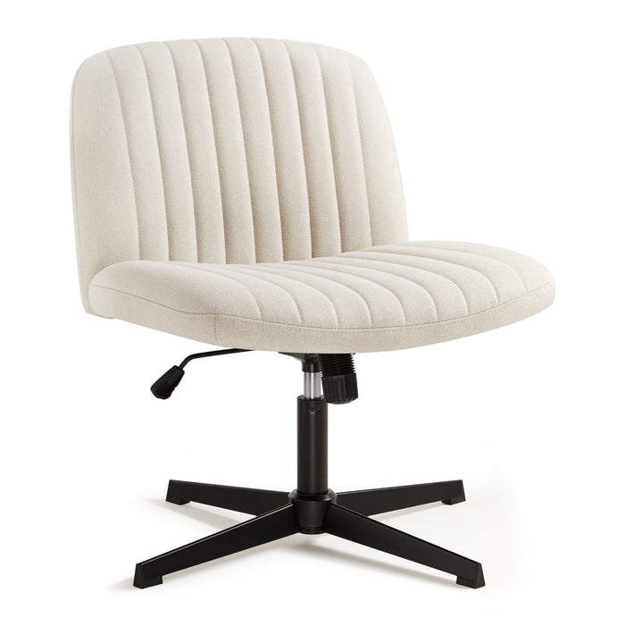 Intimate Wm Heart Mukava Armless Office Chair Desk Chair No Wheels Fabric Padded Swivel Vanity Chair