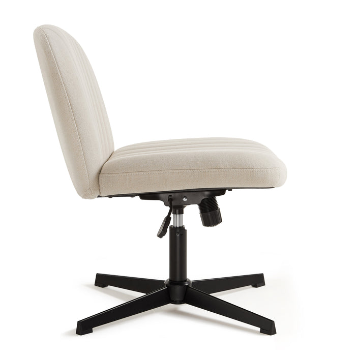 Intimate Wm Heart Mukava Armless Office Chair Desk Chair No Wheels Fabric Padded Swivel Vanity Chair
